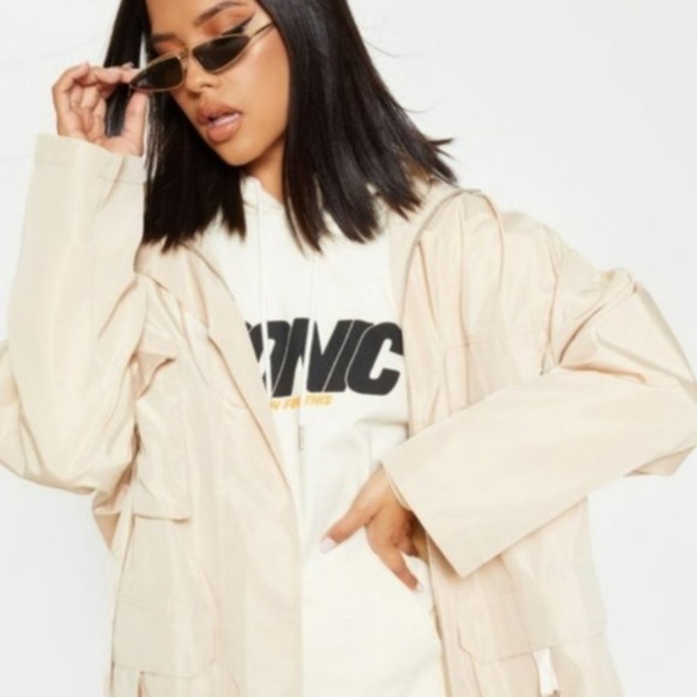 PrettyLittleThing Stone Pocket Detail Oversized Jacket